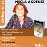 Necla Akdeniz 27 Ekim'de okurlarıyla buluşuyor